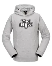 Volcom Youth Essential Hoodie Kid's Sweatshirt, Heather Grey, X-Large