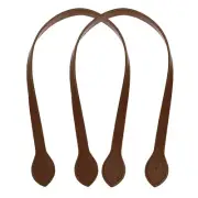 2pcs 24 Inch Leather Purses Straps Handbag Bag Handles with Ear, Light Coffee