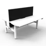 Workstation With Screen And Cable Tray Natural White And White