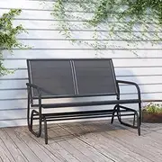 Generic Garden Glider Bench Black 120.5x76x86.5 cm Textilene&Steel