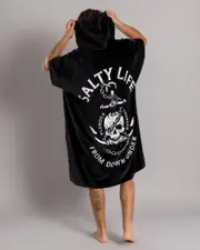 [Salty Life] Salty Life Plunder & Thunder Hooded Towel in Black One Size Black