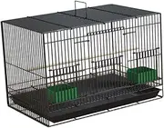 Fonowx Portable Birdcage for Lovebirds and Finches on The Go, Black