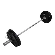 Total 59kg - 150cm Olympic Barbell Bar Weight Set - Rubber Coated Weight Plate