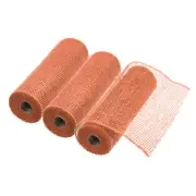 3pcs 10 Inch Poly Burlap Mesh for Wreath Mesh Ribbon 6.4 Yard Bright Orange