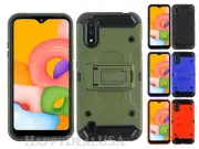 For Samsung Galaxy A01 - ShockProof Dual Layer Armor Rugged Cover Case Stand
