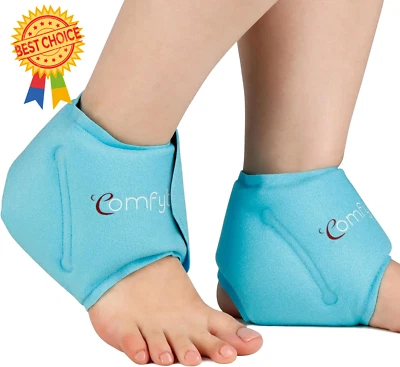 2 Pack Ankle Ice Pack Wrap, Reusable Hot Cold Gel for Foot Pain, Swelling Relief