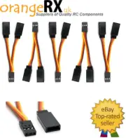 9cm Y Servo Splitter Cable fits JR HI-TEC Futaba RC Servos Flaps orangeRX uk