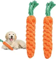 MEKEET Dog Puppy Boredom Rope Toy, 2 Pack Cotton Natural Teeth Cleaning Chew Rope Dogs Ball Knot Training toy Small Dogs Toy