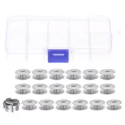 Bevel Aluminum Bobbins Set W Bobbin Case for Lockstitch Sewing Machine, Silver