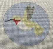 Hummingbird Ornament Hand Painted Needlepoint Canvas