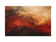 Brown And Red Abstract Painting Canvas Print