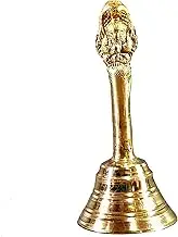 eSplanade - 4.25" Premium Brass Pooja Puja Bell Ghanti, for Poojan Purpose, Spiritual Gift Item, Made of 100% Solid Brass | Pooja Praying Idol | Home Decor | Brass Decor.