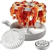 Microwave Bacon Cooker, 2-in-1 Microwave Bacon Rack with 1 Potato Chips Baking Tray，Easy to Clean Bacon Wizard Microwave, Cooks 1lb of Bacon and Reduces Fat by 40, for Healthy Baking Crispy Bacon