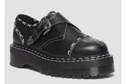 Dr. Martens Monk Quad GA Leather Strap Shoes Platform Gothic Americana - Black Wanama