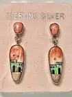 STORY TELLER*925SS~OPAL/JASPER/SPINY OYSTER~1 3/8”DROP DANGLE EARRINGS*NEW!