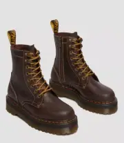 *NEW*Dr Martens Jadon Arc Crazy Horse Platform Boots Dark Brown US W SZ 9