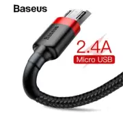 Baseus 2.4A Micro USB 2.0 Fast Charge Charging USB Data Sync Nylon Cable Cord