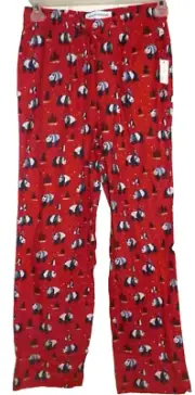 New Mens size Small Red Flannel Sleep Pants Panda Bear