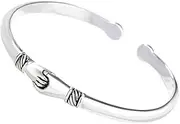 [Tbkoly] Fashion Silver Sterling Cuff Bangle Chain Bracelets,Women 925 Silver Bracelet Vintage Adjustable Cuff Bangle Hand CarveSterling Silver Jewellery