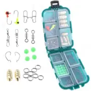 83pcs Fishing Tackle Box Kit Swivels Snaps Sinker Weights Hooks Beads Accessory