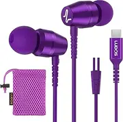 [Ludos] OMNITONE USB C Headphones, 5 Years Warranty, USB-C Earbuds for iPhone 16 15 Pro Max Plus Samsung Galaxy S24 S23 Ultra S22 S21 FE S20 Z Flip 3 Fold 4 A53 A54 iPad, USB Type C Earphones - Purple