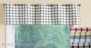 Plaid Grommet Window Valance, Classic W/Multiple Color Choices - 55"x12" - NEW