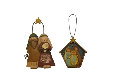 Set of 2, different nativity ornaments - New by Blossom Bucket #19949 and #50408