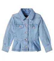 [Balmain Kids] Balmain Kids Peplum denim jacket Y 12 blue