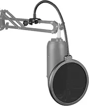 Geekria for Creators Mic Pop Filter Compatible with Blue Yeti X, Yeti Pro, Yeti Nano, Snowball ICE, Snowball, Microphone Filter Shield, Wind Pop Screen, Antipop Mask with C-Clamp