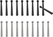 uxcell Bolo Tie Tips, 20Pcs 2 Inch Long Alloy Bolo Tie Supplies Replacement Cord End Caps 5mm Diameter for DIY Crafts Clothes Decor, Balck/Silver