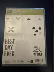 Stampin Up Stamp Set BEST DAY EVER Retired Sets Geometric