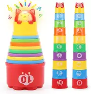 PELOSTA 10PCS Stacking Cups for Toddler 1-3, Nesting Stack Cups Montessori Toys