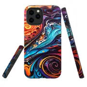 For iPhone 12 Pro/12 Tough Protective Cover, Swirling Paint