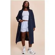 Plus Navy Maxi Length Duster Coat, Navy