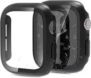 BERSEM 2 Pack Waterproof PC Case with Tempered Glass Screen Protector Compatible with Apple Watch SE/Series 6/5 / 4 44mm, Full Protection,Waterproof, High Transparent, Anti-Scratch