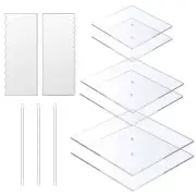 Acrylic Square Cake Disk SetAcrylic Cake Discs SetComb ScrapersDowel RodsIcin...