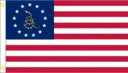 BETSY ROSS DON'T TREAD ON ME ORIGINAL AMERICAN 3X5 2ND AMENDMENT FLAG USA RATTLE