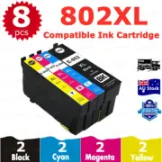 8X Compatible 802XL Ink Cartridge For Epson WorkForce Pro WF 4720 4740 4745