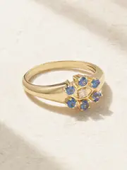 [Sydney Evan] Sydney Evan - Marquis Eye 14-karat Gold, Sapphire And Diamond Ring - 6 6 Gold