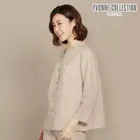 在飛比找momo購物網優惠-【YVONNE 以旺傢飾】雙層紗開襟長袖上衣(卡其)