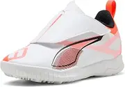[PUMA] Unisex-Child Ultra Play Hook and Loop Turf Training Soccer Cleats Sneaker, White Black-Glowing Red