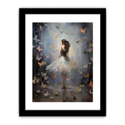 Butterfly Girl Canvas Painting Print