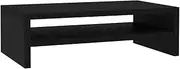 'vidaXL Engineered Wood Monitor Stand - Sleek Black Finish - Compact 42x24x13 cm Frame - Storage Shelf Included - Desktop Monitor Riser & TV Stand