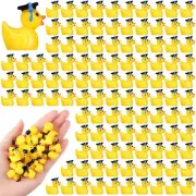150 Pcs Mini Resin Graduation Ducks with Black Hat 2025 Grad Resin Ducky Favo...