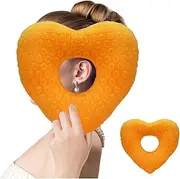 GZFQJJ Ear Piercing Pillow for Side Sleepers with an Ear Hole for CNH and Ear PainEar Inflammation Pressure Sores, Cotton Love Side Sleeping Pillow, Ear Guard Pillow (Orange)
