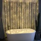 3x3M LED Curtain String Fairy Lights In/Outdoor USB Powered Window Wedding Decor
