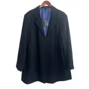 Maggie Barnes Women Jacket 2X Black Pin Striped Long Line Blazer Career Classic