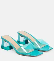 [Gianvito Rossi] Gianvito Rossi Cosmic leather-trimmed TPU mules AU 6 blue