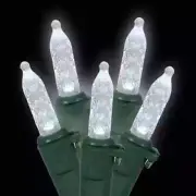 50 WHITE CHRISTMAS LED LIGHTS - M5 - 1 inch icicle covers - white