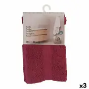 Bath Towel Maroon 70 x 0.5 x 130 Cm 3 Units